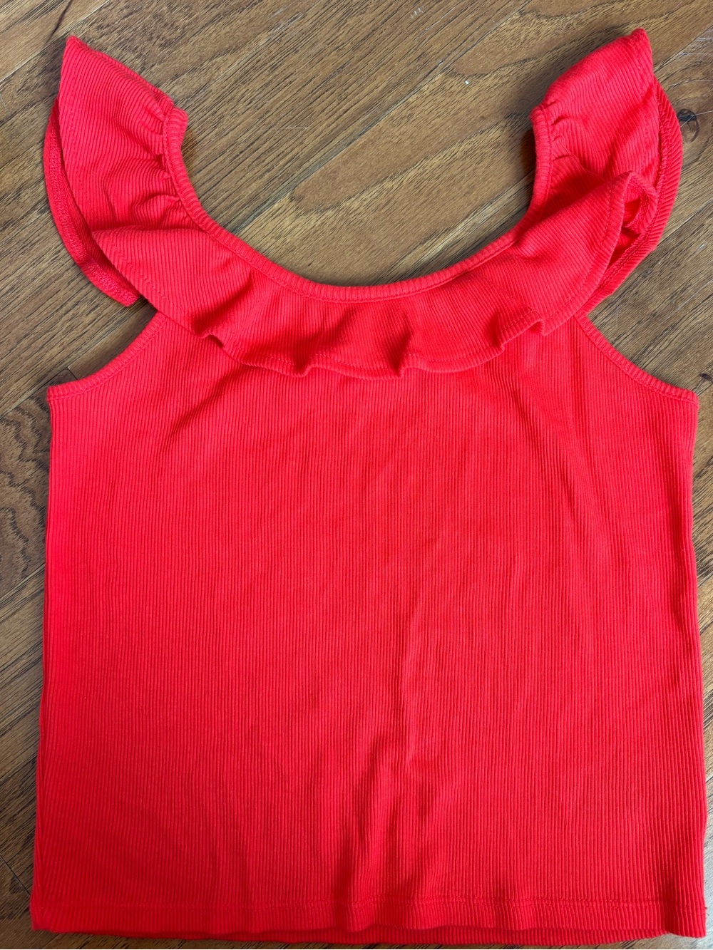 Girls GAP Red Ruffle-Shoulder Tank Top